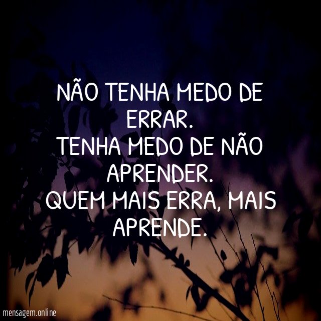 Não tenha medo de errar