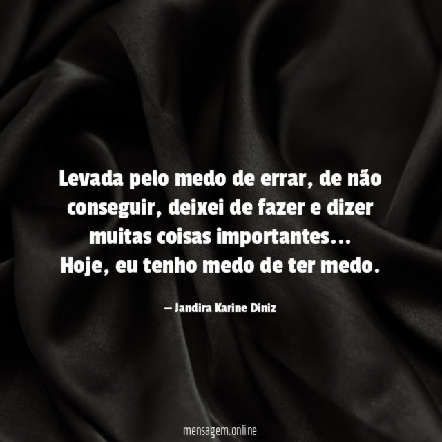 Levada pelo medo de errar