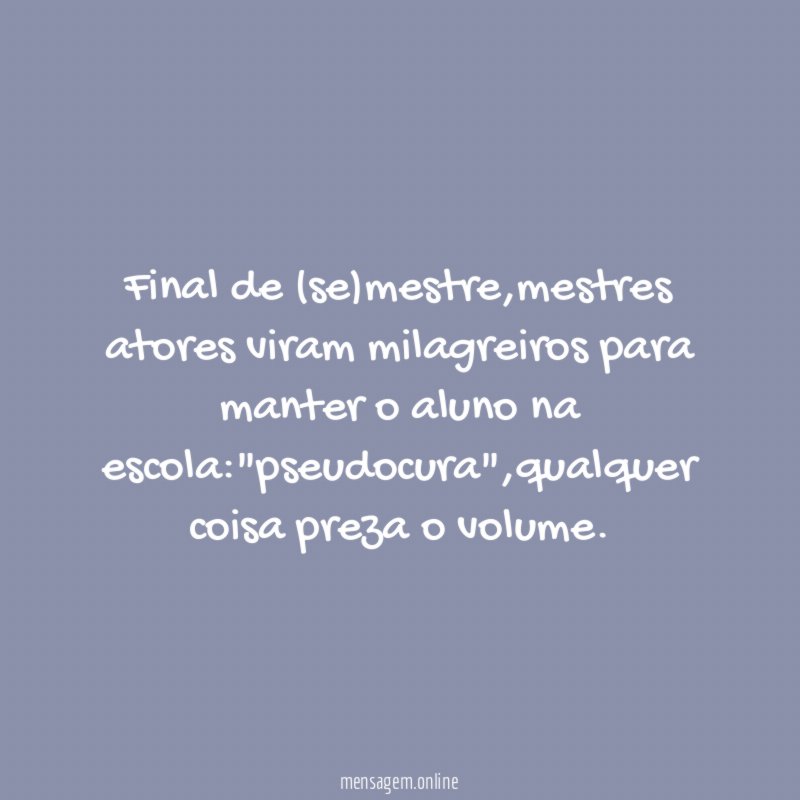 Final de (se)mestre