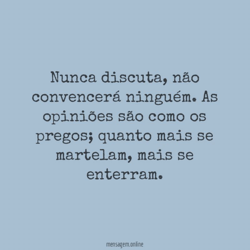 Nunca discuta