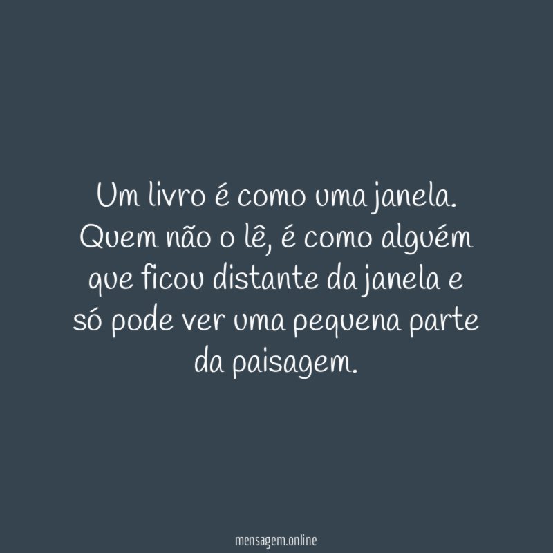 Um livro é como uma janela