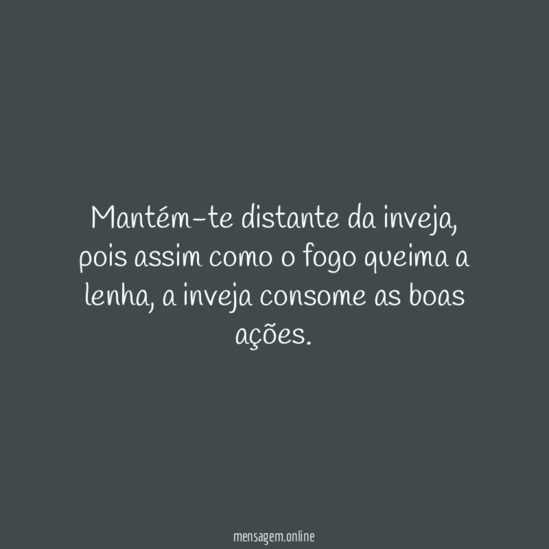 Mantém-te distante da inveja