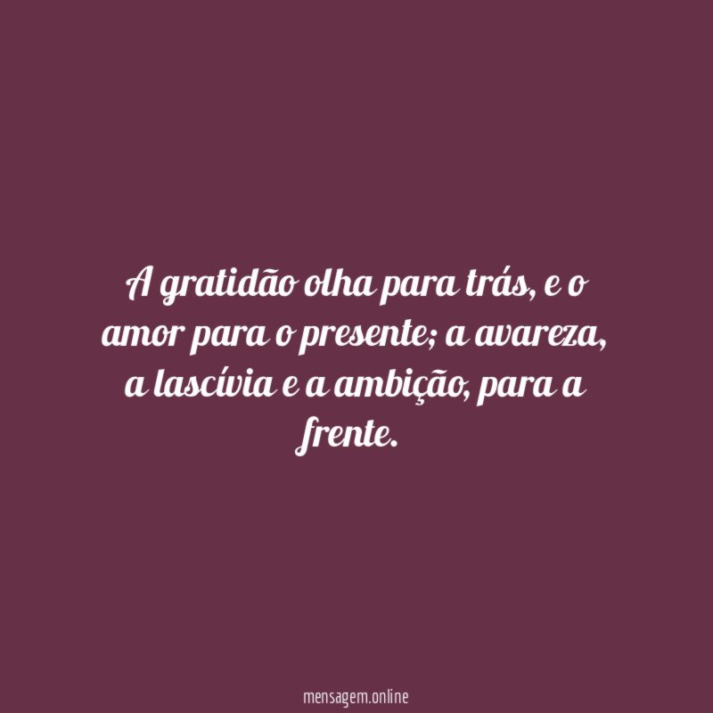 A gratidão olha para trás