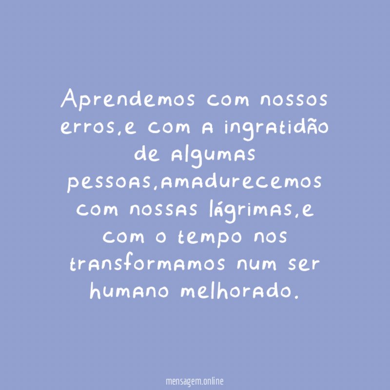 Aprendemos com nossos erros