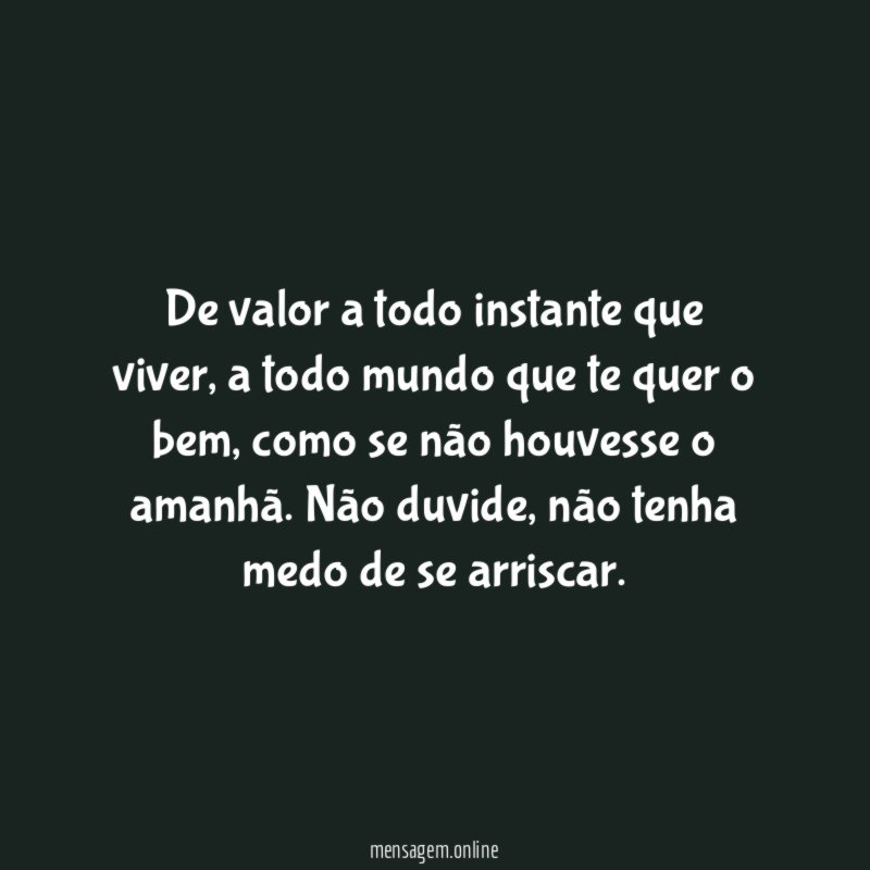 Não tenha medo