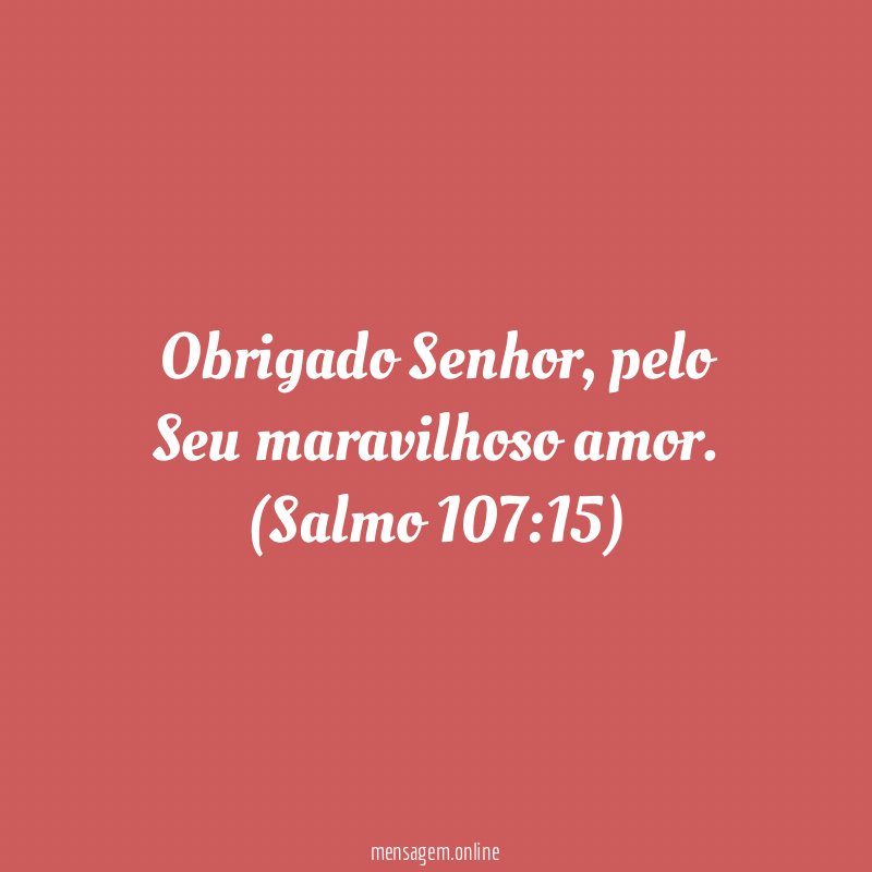 Obrigado Senhor