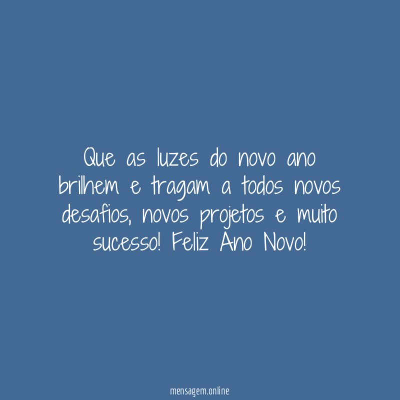 Que as luzes do novo ano brilhem