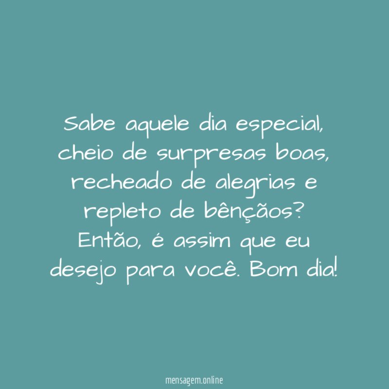 Sabe aquele dia especial