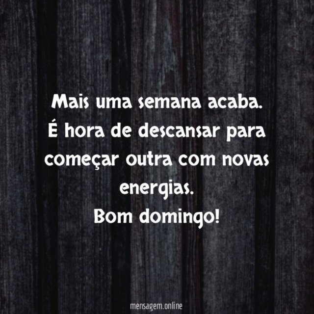 Mais uma semana acaba