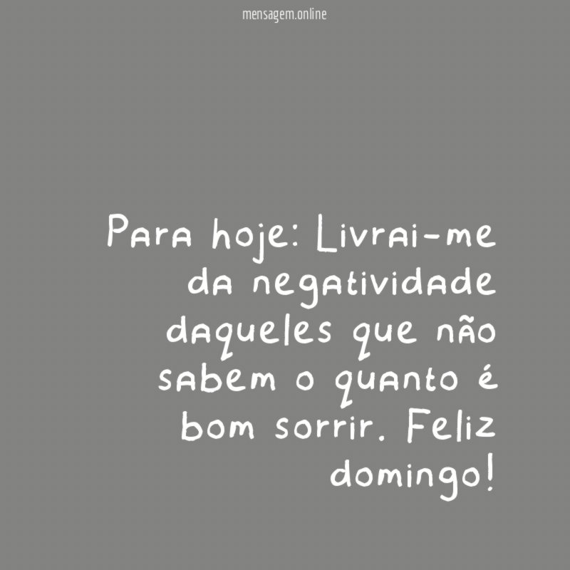 Para hoje