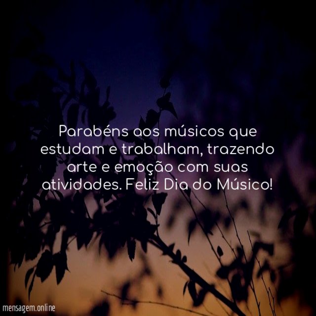 Parabéns aos músicos que estudam e trabalham