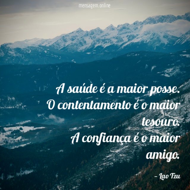 A saúde é a maior posse