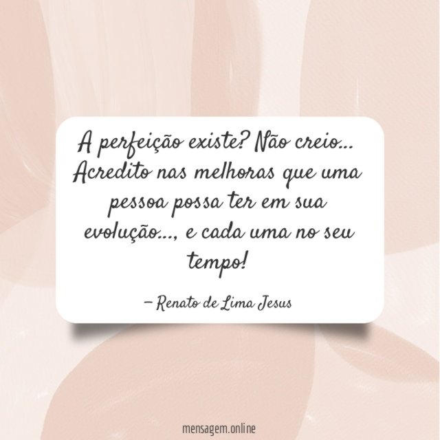 A perfeição existe