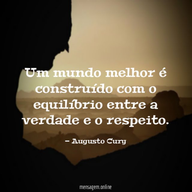 Um mundo melhor é construído com o equilíbrio