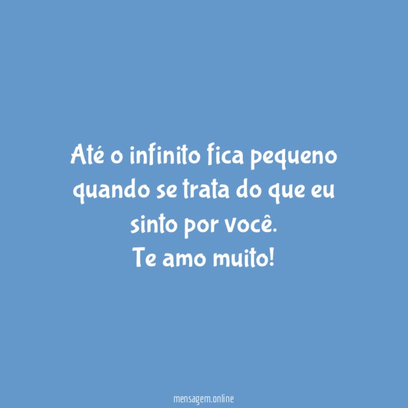 Até o infinito fica pequeno quando se trata