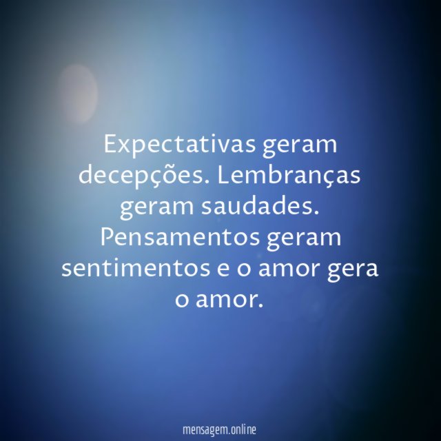 Expectativas geram decepções