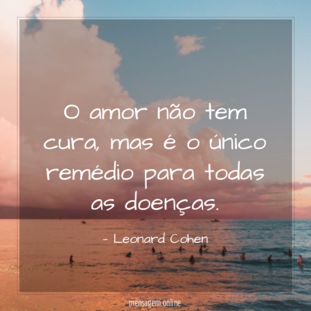 O amor não tem cura