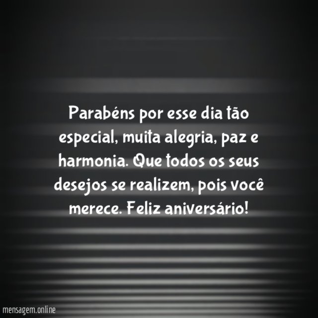 Parabéns por esse dia tão especial
