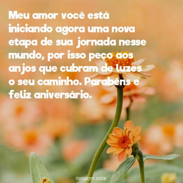 Meu amor você está iniciando agora uma nova