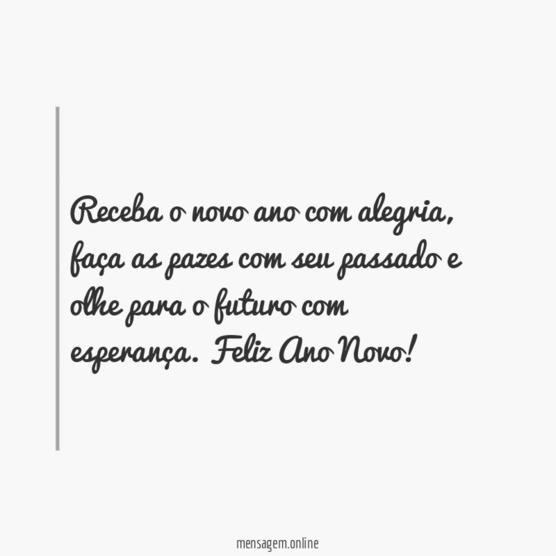 Receba o novo ano com alegria