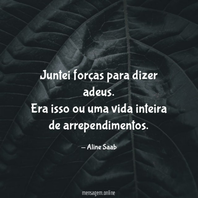 Juntei forças para dizer adeus