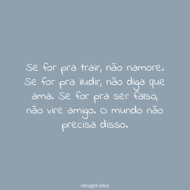 Se for pra trair