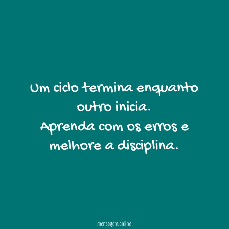 Um ciclo termina enquanto outro inicia