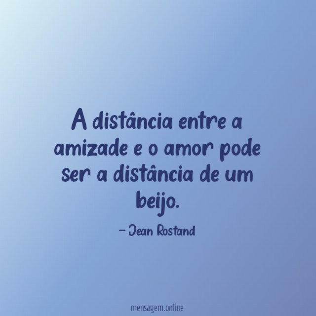 A distância entre a amizade e o amor