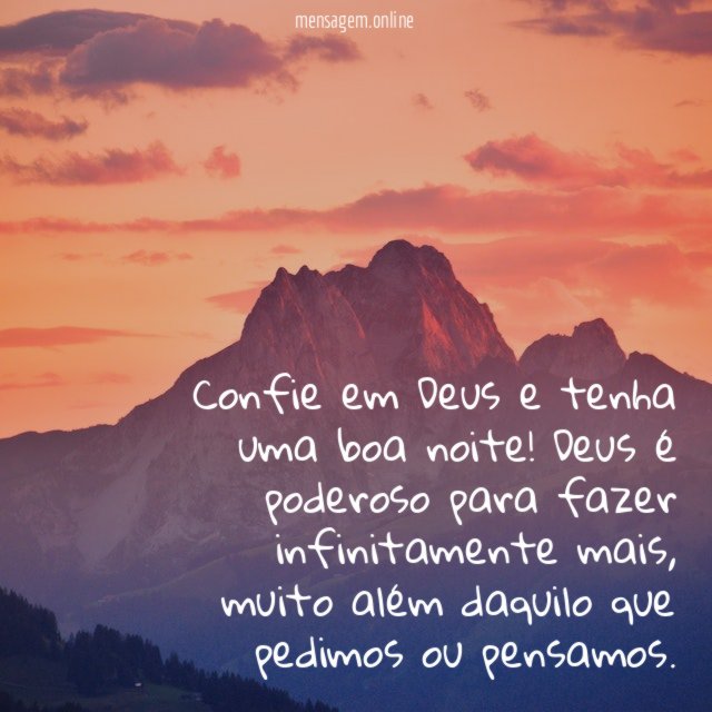 Confie em Deus e tenha uma boa noite