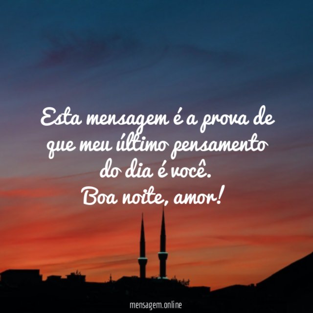 Esta mensagem é a prova de que meu último pensamento do dia é você
