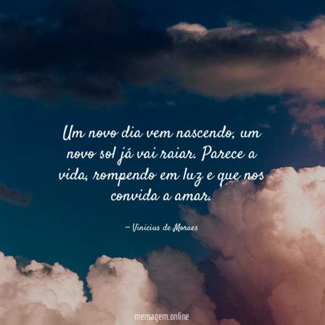 Um novo dia vem nascendo