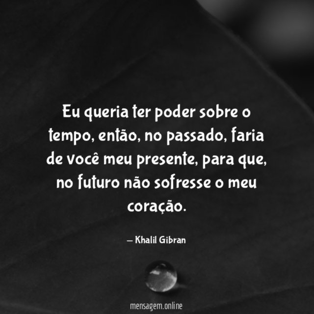 Eu queria ter poder sobre o tempo