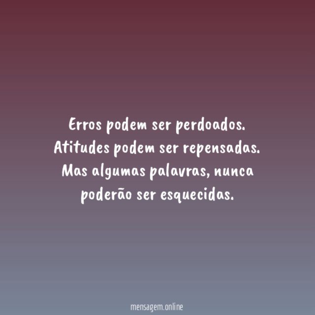 Erros podem ser perdoados