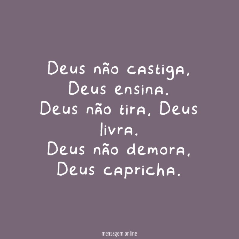 Deus não castiga