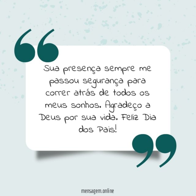 Sua presença sempre me passou segurança para correr