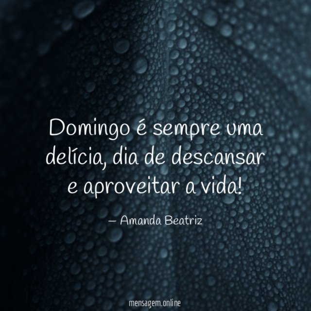 Domingo é sempre uma delícia