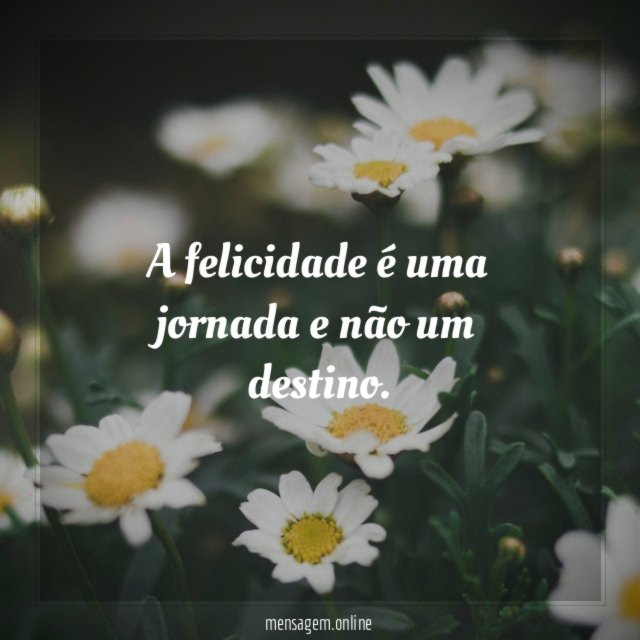 A felicidade é uma jornada e não um destino