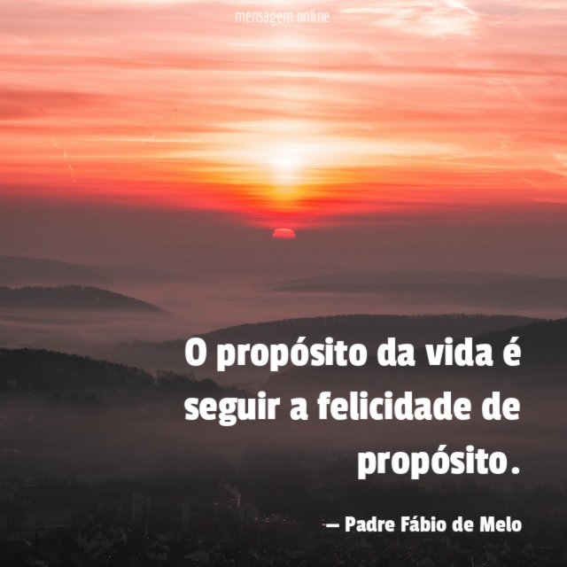 O propósito da vida é seguir a felicidade de propósito