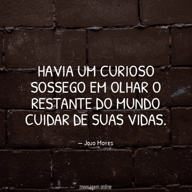 Havia um curioso sossego em olhar o restante