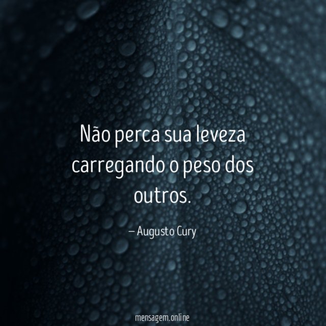 Não perca sua leveza carregando o peso dos outros
