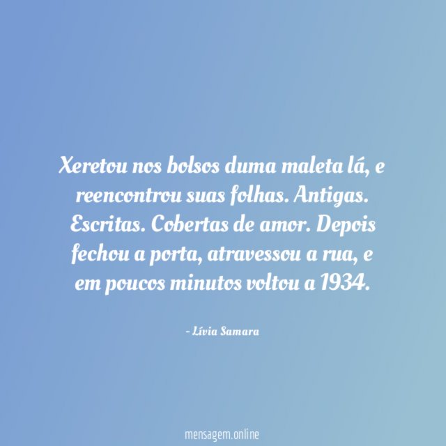 Xeretou nos bolsos duma maleta lá