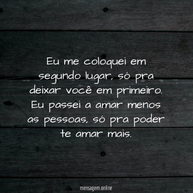 Eu me coloquei em segundo lugar