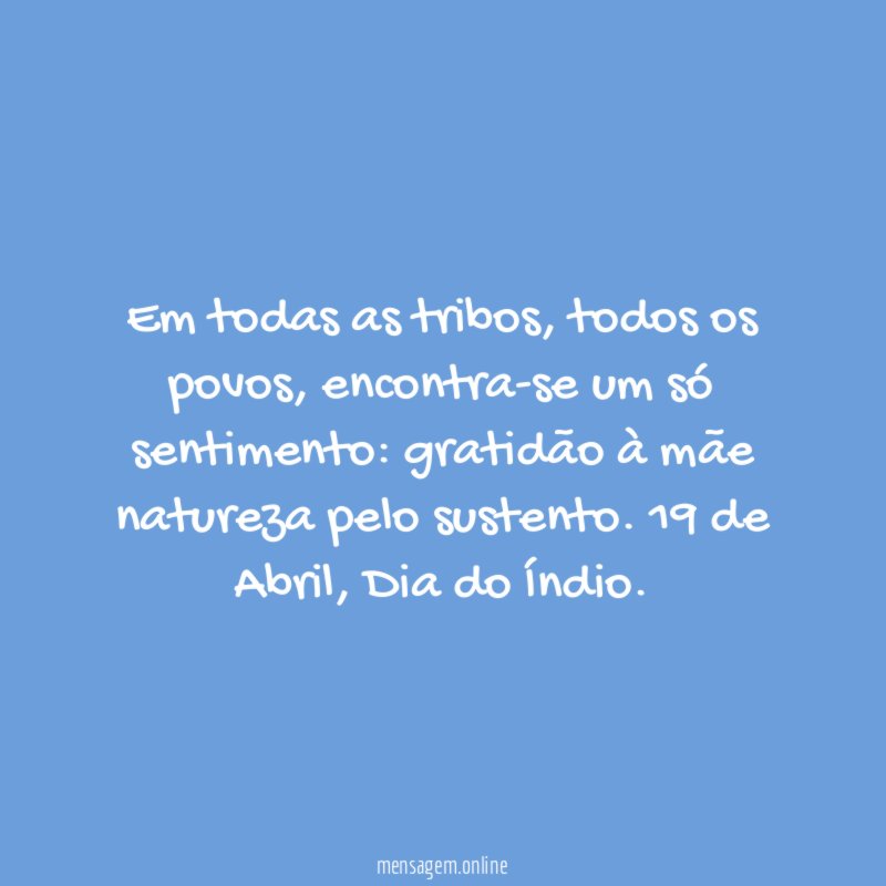 Em todas as tribos