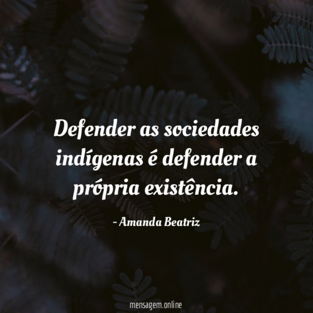 Defender as sociedades indígenas é defender a própria existência