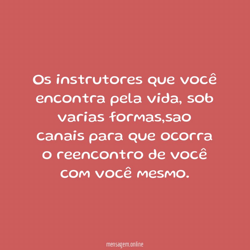 Os instrutores que você encontra pela vida