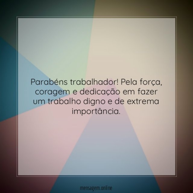 Parabéns trabalhador