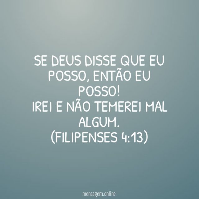 Se Deus disse que eu posso