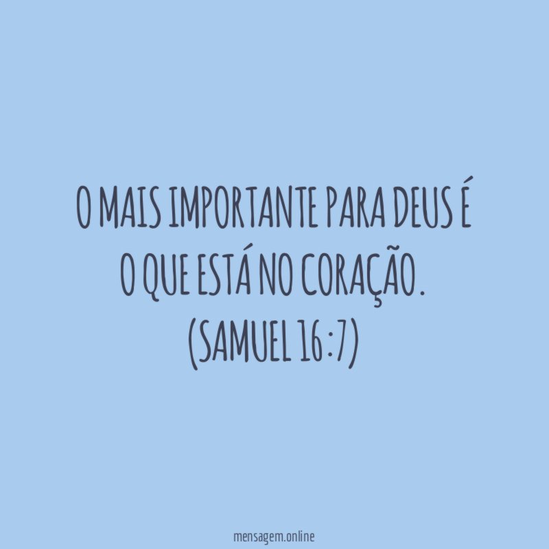O mais importante para Deus é o que está no coração