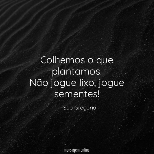 Colhemos o que plantamos