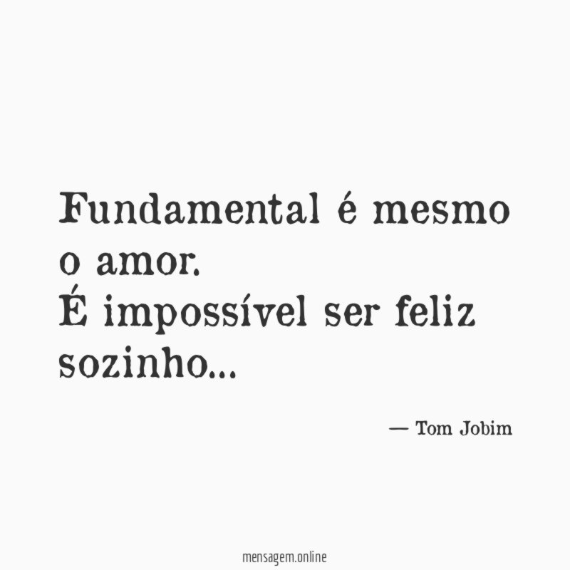 Fundamental é mesmo o amor